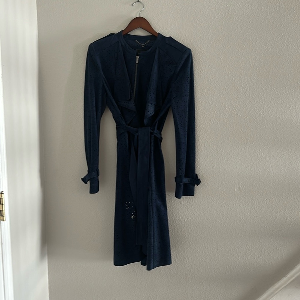 Bcbgmaxazria Ried Faux Suede Trench Coat L